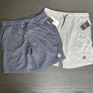 Hurley Men's Loungewear Shorts Large 2 Pack Grey/Blue